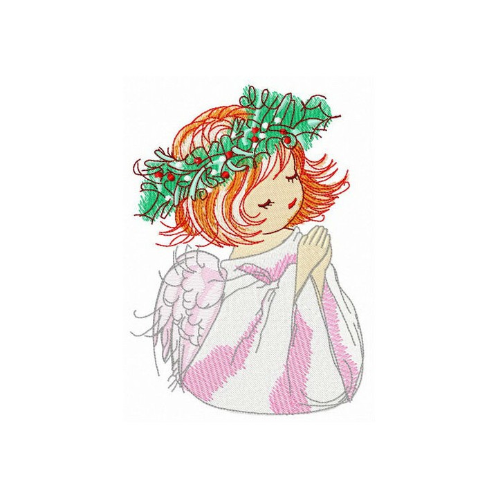 Praying before Christmas embroidery design - Embroidery Design