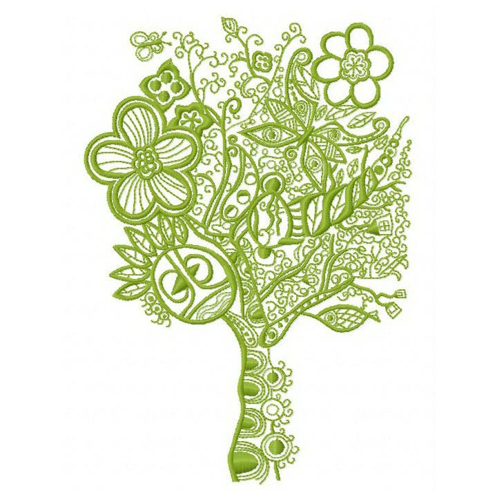 Flower tree embroidery design - Embroidery Design