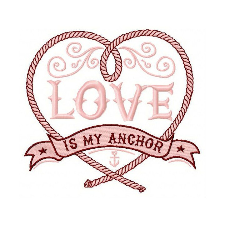 Love is my anchor embroidery design - Embroidery Design