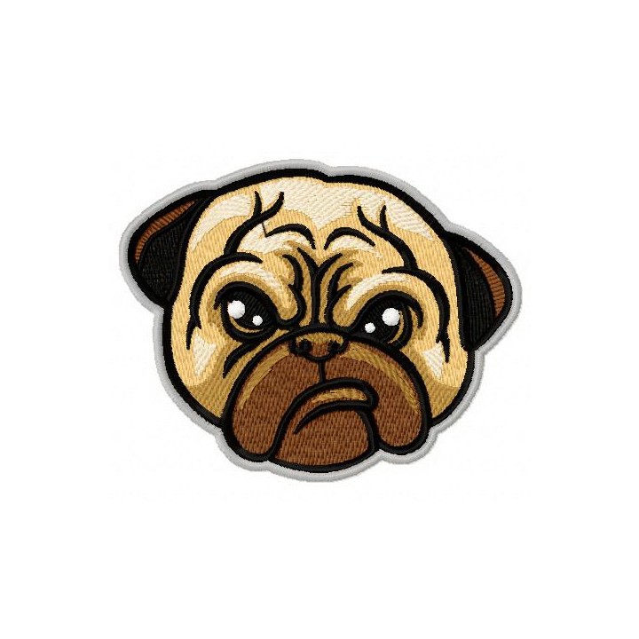 Snuffy pug-dog embroidery design - Embroidery Design
