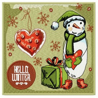 Hello winter embroidery design - Embroidery Design