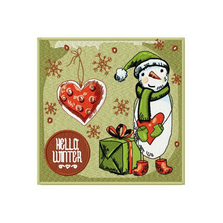 Hello winter embroidery design - Embroidery Design