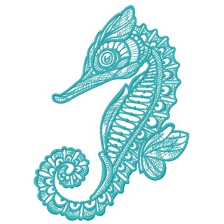 Mosaic sea horse 2 embroidery design - Embroidery Design