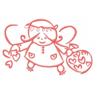 Cute little fairy 2 embroidery design - Embroidery Design