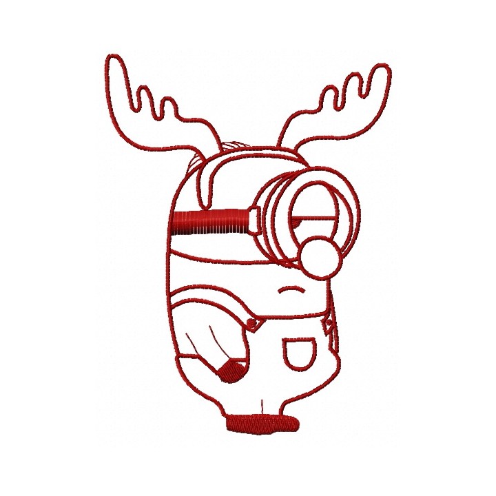 Minion in deer costume 2 embroidery design - Embroidery Design