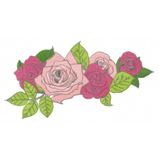 Wreath of roses embroidery design - Embroidery Design