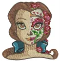 Fancy Belle embroidery design inspired by Beauty and the Beast, showcasing intricate stitched motifs for creative projects.