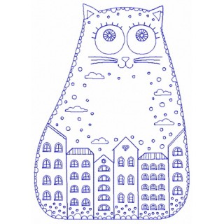 Home is where my cat is 2 embroidery design - Embroidery Design