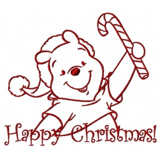 Winnie the Pooh in santa hat 2 embroidery design - Embroidery Design