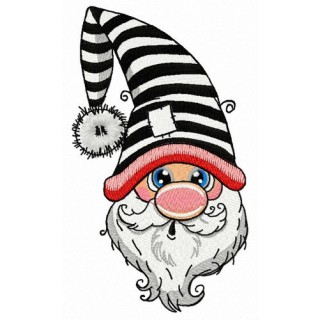 Surprised gnome embroidery design - Embroidery Design