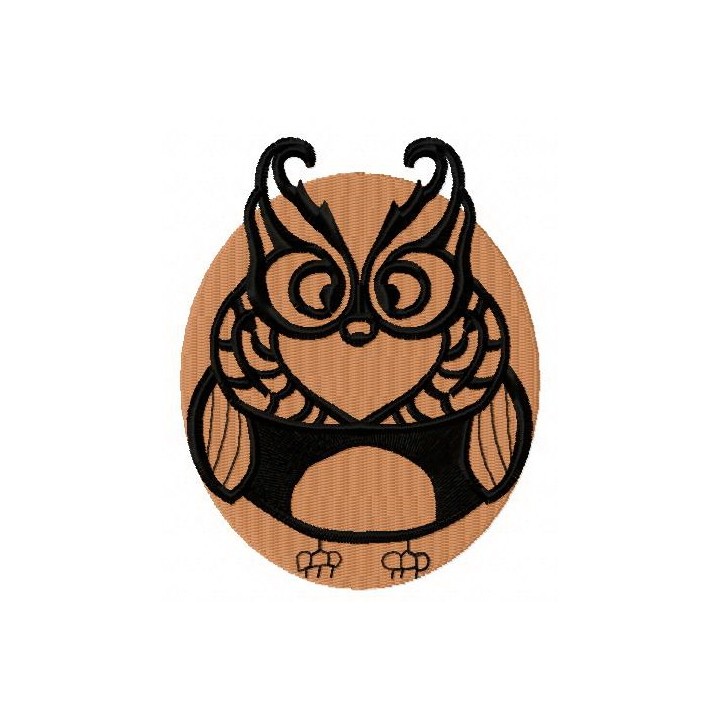 Brown owl embroidery design - Embroidery Design