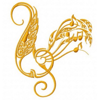 Treble clef embroidery design - Embroidery Design