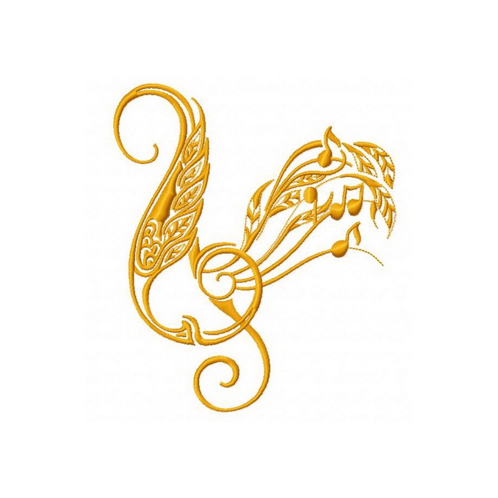 Treble clef embroidery design - Embroidery Design