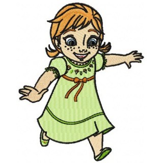 Anna running embroidery design - Embroidery Design
