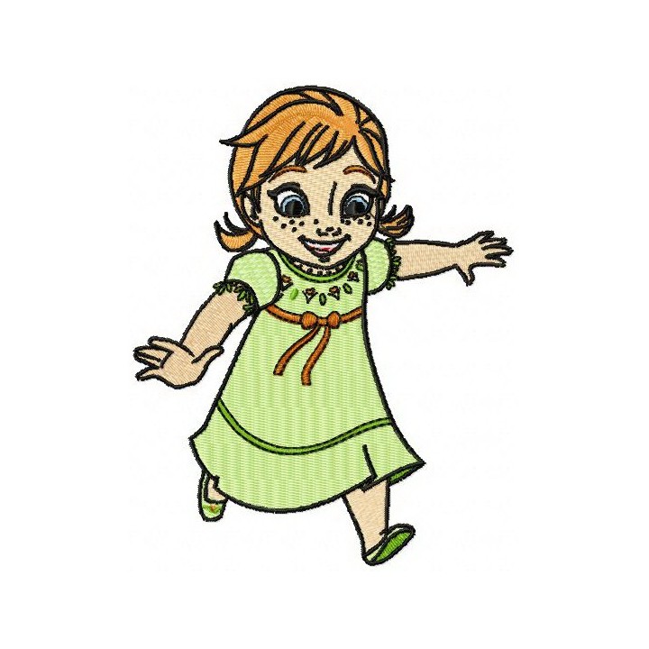 Anna running embroidery design - Embroidery Design