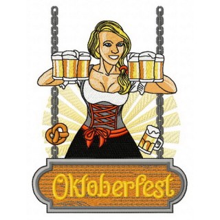 Beer girl 8 embroidery design - Embroidery Design