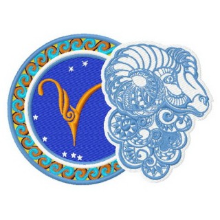 Zodiac sign Aries 2 embroidery design - Embroidery Design