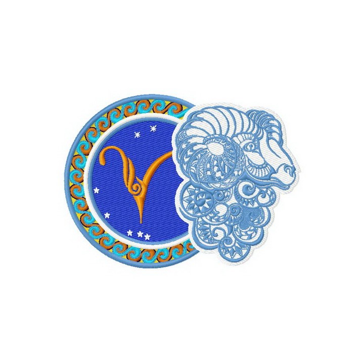 Zodiac sign Aries 2 embroidery design - Embroidery Design