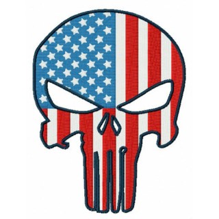 USA flag Punisher embroidery design - Embroidery Design