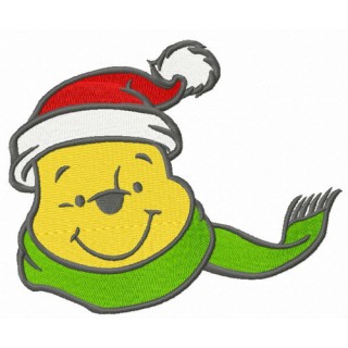 Pooh's knitted green scarf embroidery design - Embroidery Design