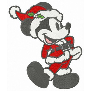 Retro Mickey in Santa costume embroidery design - Embroidery Design