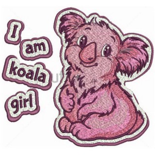 I'm koala girl embroidery design - Embroidery Design