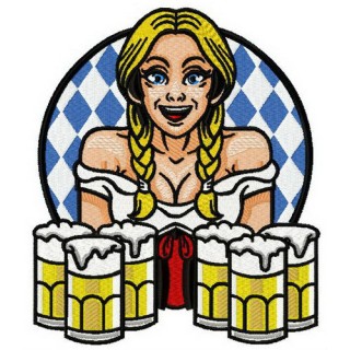 Beer girl 5 embroidery design - Embroidery Design