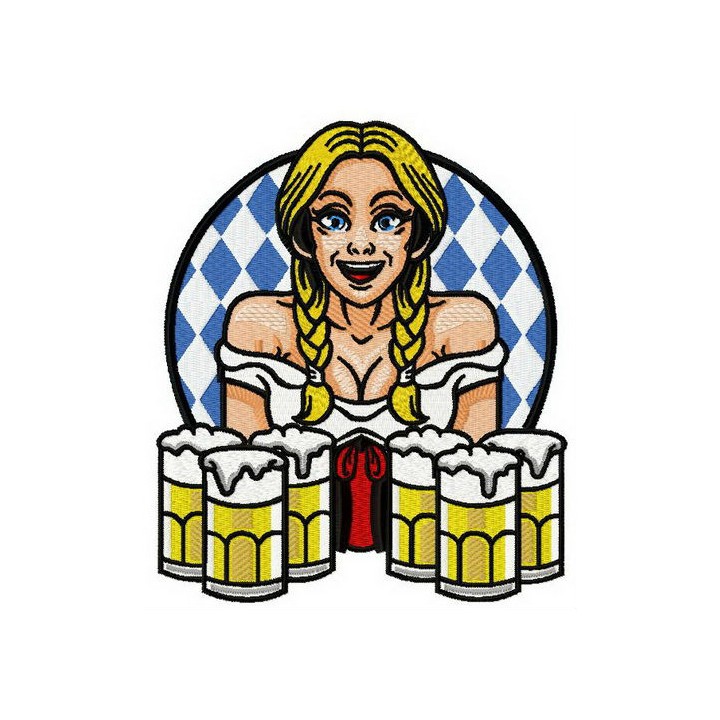 Beer girl 5 embroidery design - Embroidery Design