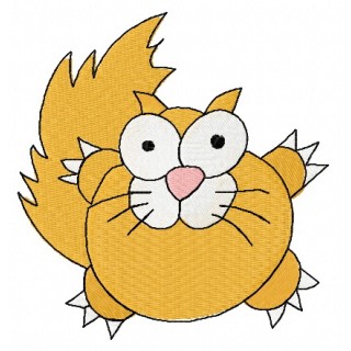 Crazy cat 2 embroidery design - Embroidery Design