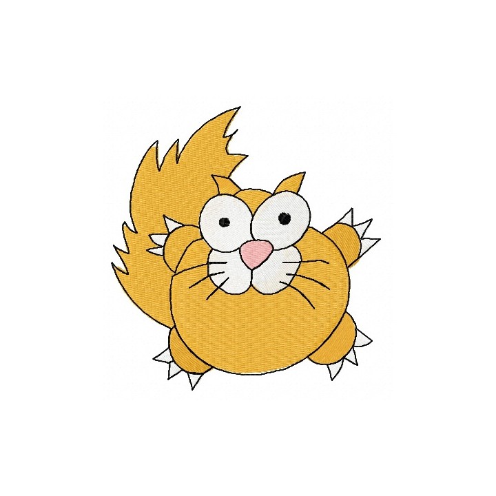 Crazy cat 2 embroidery design - Embroidery Design