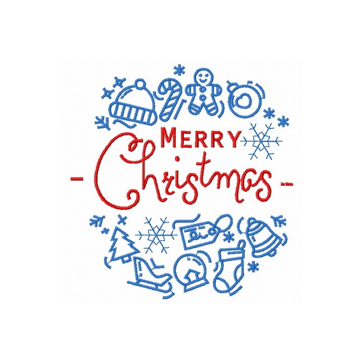 Merry Christmas 13 embroidery design - Embroidery Design