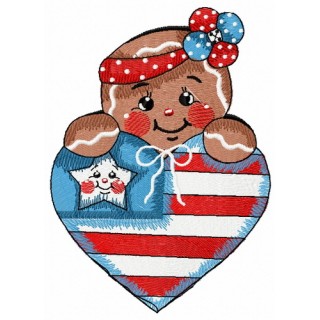 American gingerbread 2 embroidery design - Embroidery Design