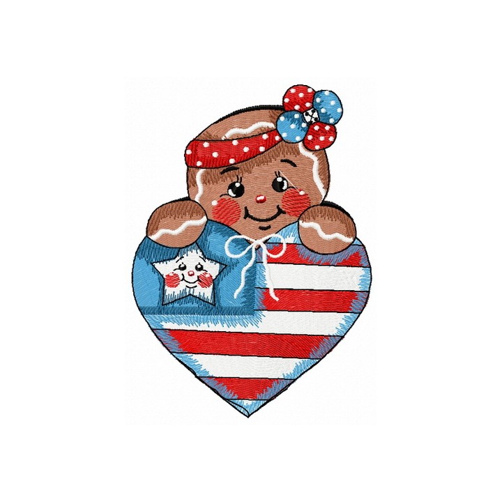 American gingerbread 2 embroidery design - Embroidery Design
