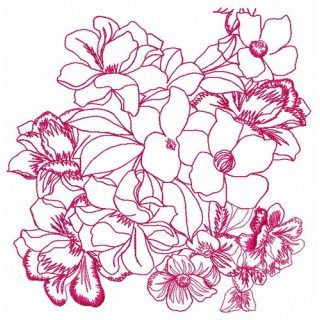 Garden flowers 2 embroidery design - Embroidery Design