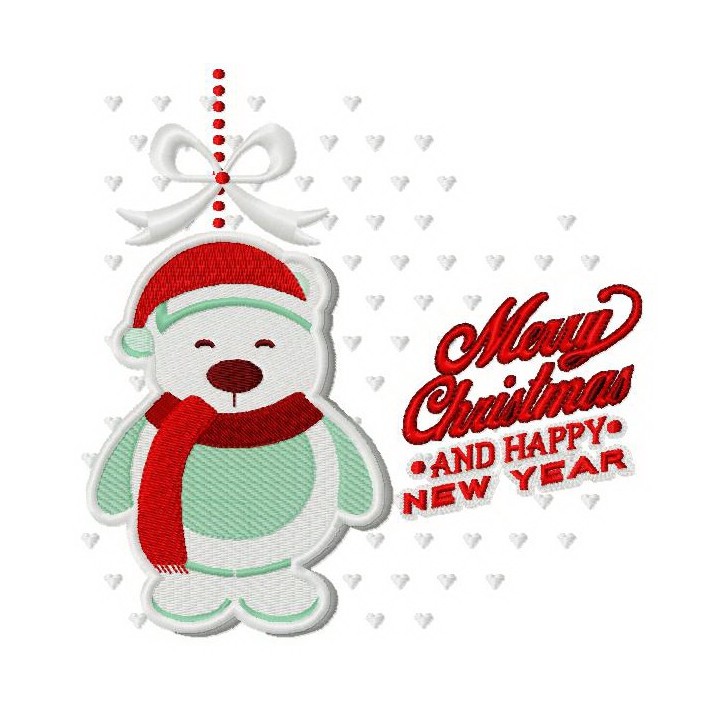 Christmas toy polar bear embroidery design - Embroidery Design