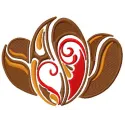 Coffee beans embroidery design showcasing intricate stitching patterns for coffee lovers.