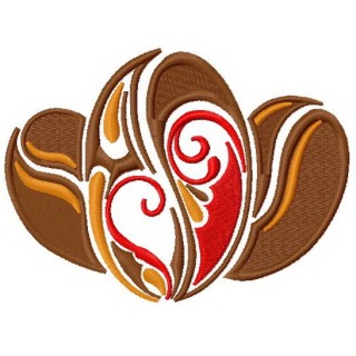 Coffee beans embroidery design - Embroidery Design