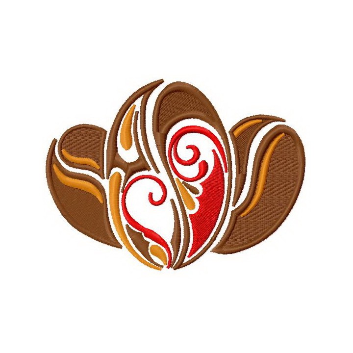 Coffee beans embroidery design - Embroidery Design