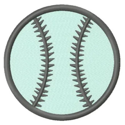 Baseball ball embroidery design showcasing a detailed stitched motif for sports-themed projects.