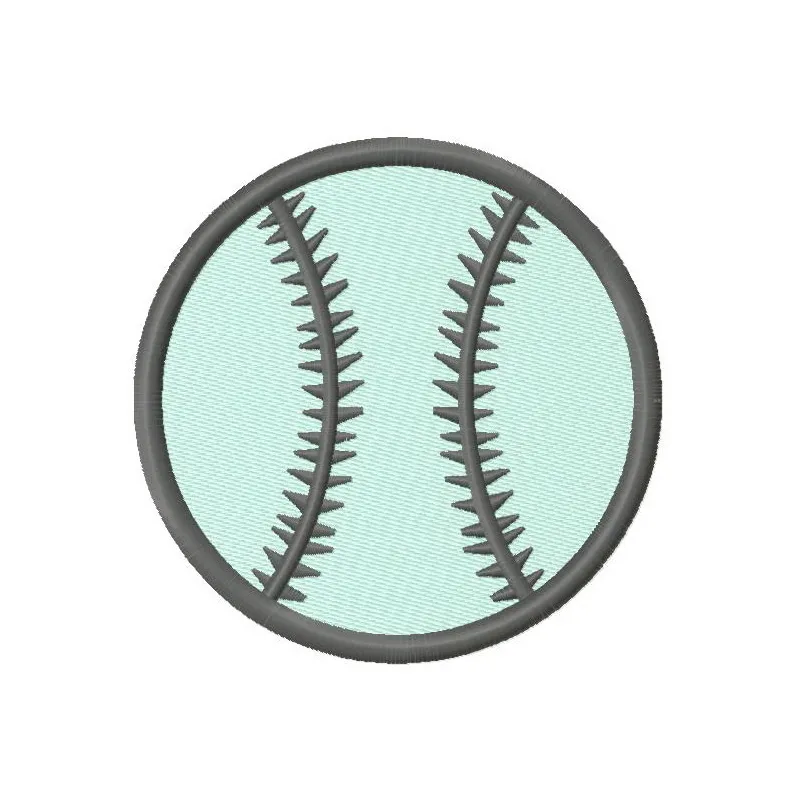 Baseball ball embroidery design showcasing a detailed stitched motif for sports-themed projects.