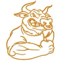 Angry bull embroidery design showcasing a fierce bull motif ideal for farm-themed projects.