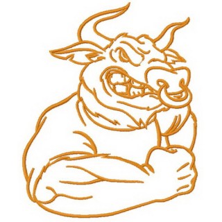 Angry bull 2 embroidery design - Embroidery Design
