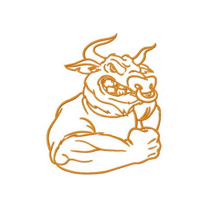 Angry bull 2 embroidery design - Embroidery Design