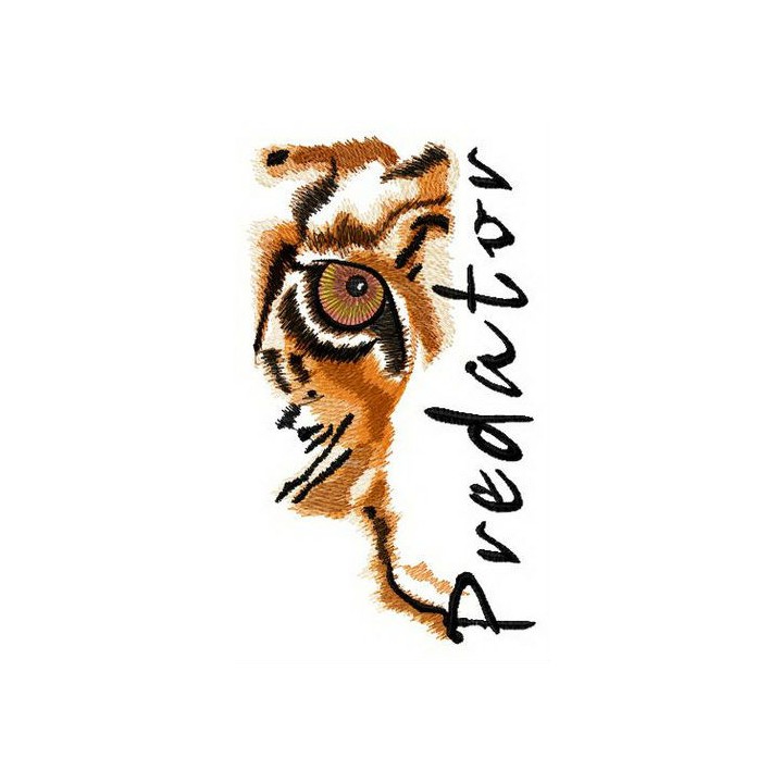 Striped predator embroidery design - Embroidery Design