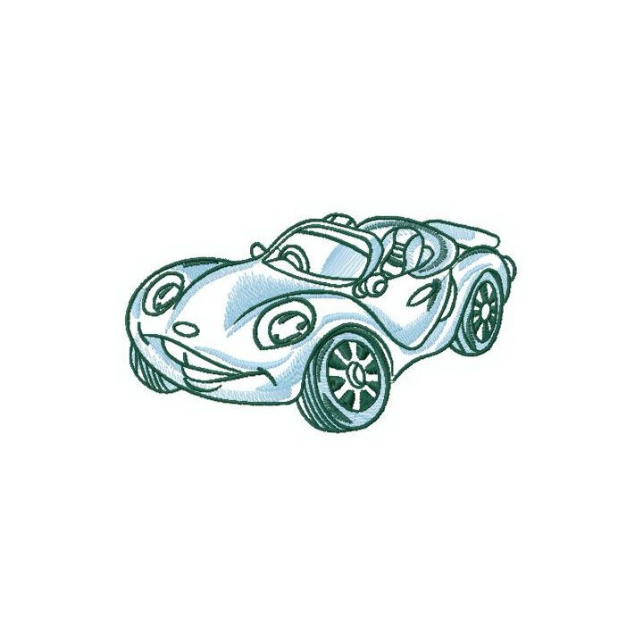 Smiling car embroidery design - Embroidery Design