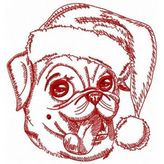 My funny pug-dog embroidery design - Embroidery Design