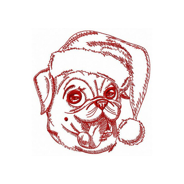 My funny pug-dog embroidery design - Embroidery Design