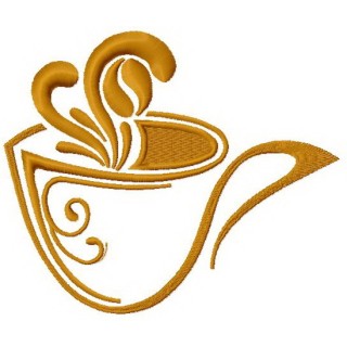 Coffee cup 11 embroidery design - Embroidery Design