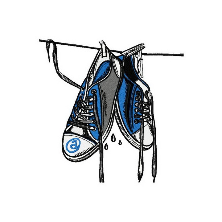 Wet gumshoes embroidery design - Embroidery Design