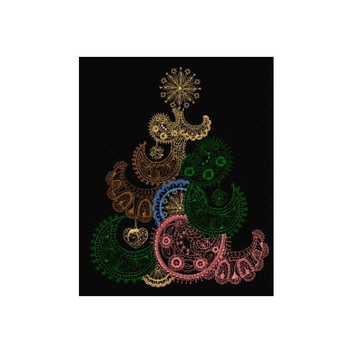 Original Christmas tree 2 embroidery design - Embroidery Design